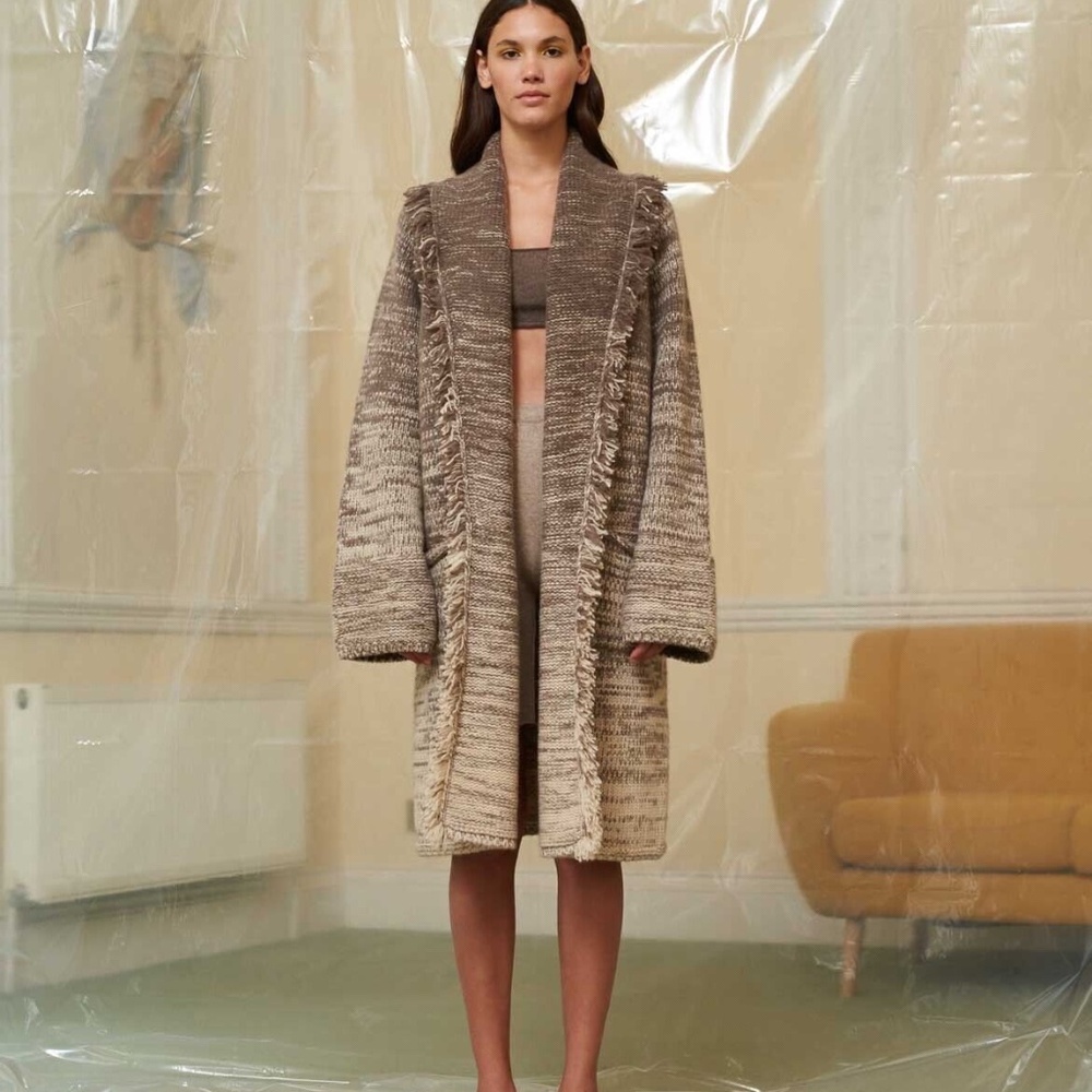 MANDKHAI PIMP COAT 100% CASHMERE Long Coat - Pockets Fringes One Size Gorgeous!